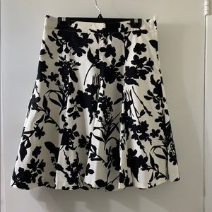 H&M Floral Black and White Skirt